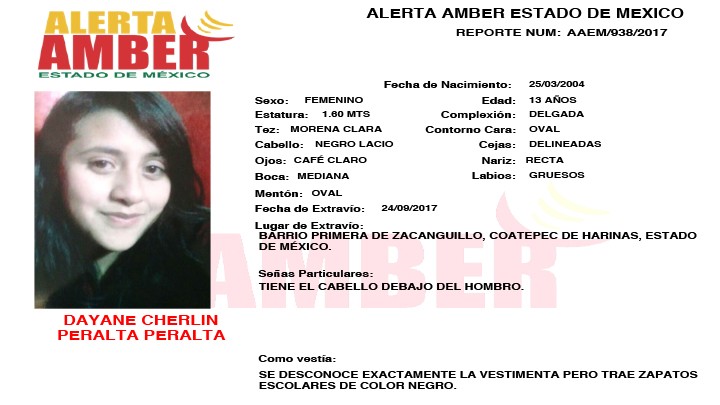 Alerta Amber Estado de México