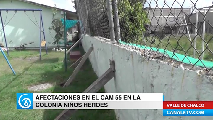 CAM 55 de la colonia Niños Héroes de Valle de Chalco con afectaciones por el sismo