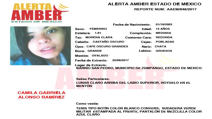 Alerta Amber Estado de México