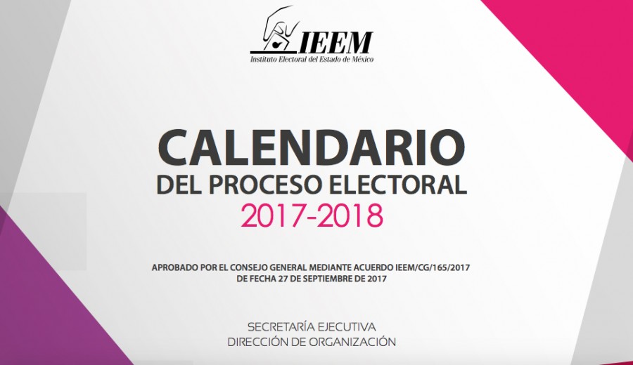 PUBLICAN CALENDARIO ELECTORAL 2018 PARA EL EDOMEX