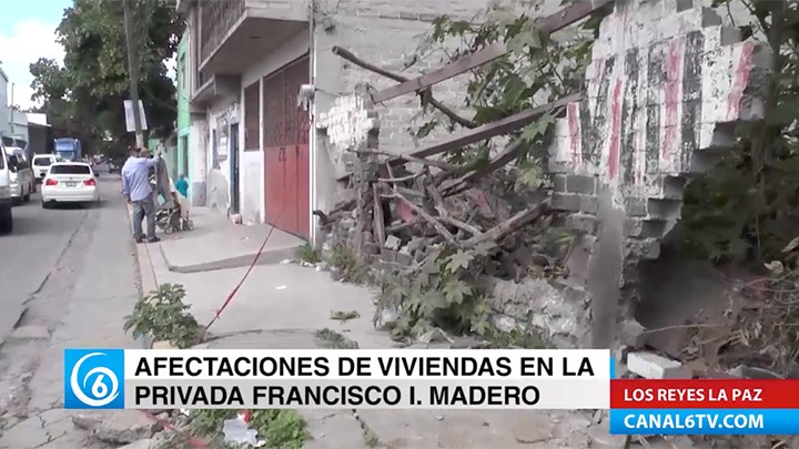 Afectaciones en viviendas de la privada Francisco I. Madero