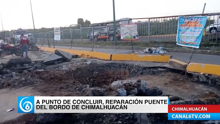 A punto de concluir la reparación del puente del Bordo de Chimalhuacán