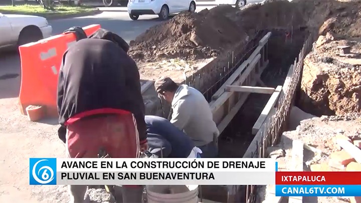 Avance en la construcción de drenaje pluvial en San Buenaventura