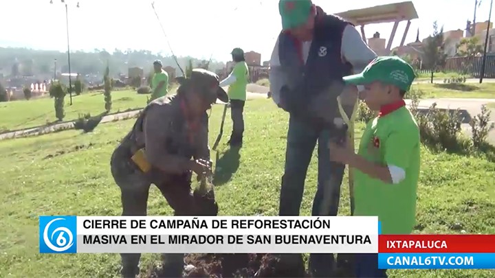 Cierre de campaña de reforestación masiva en el mirador de San Buenaventura