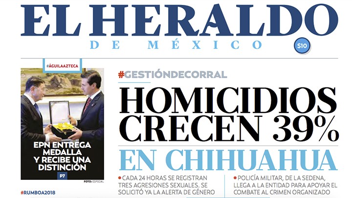 HOMICIDIOS CRECEN 39% EN CHIHUAHUA