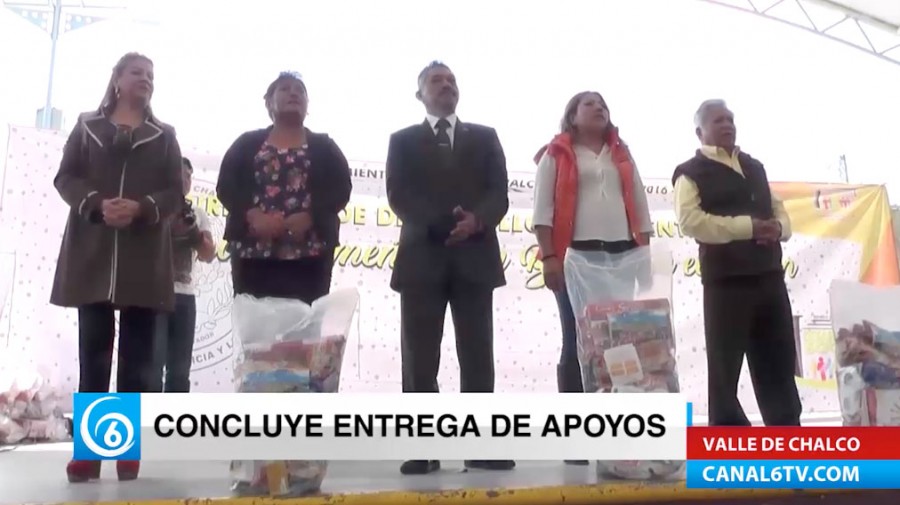 Concluye la entrega de apoyos alimentarios y becas educativas en Valle de Chalco