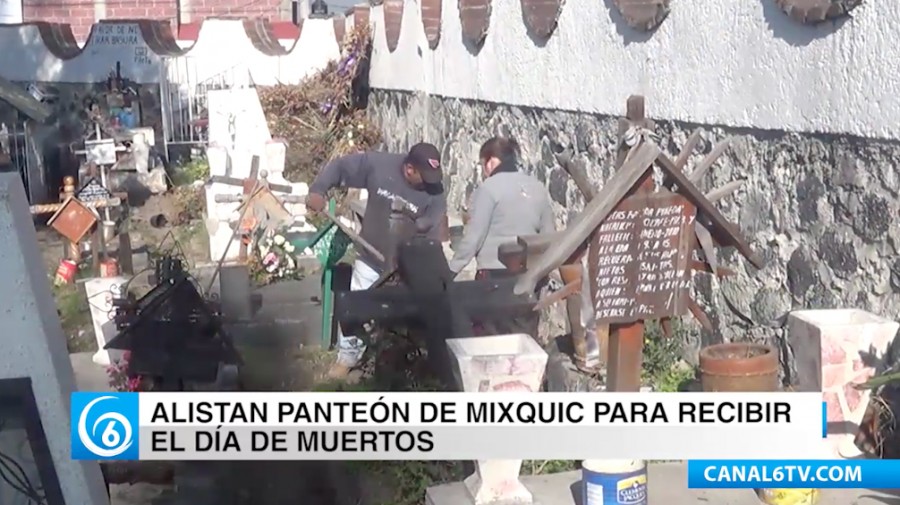 Alistan panteón de Mixquic para el Día de Muertos