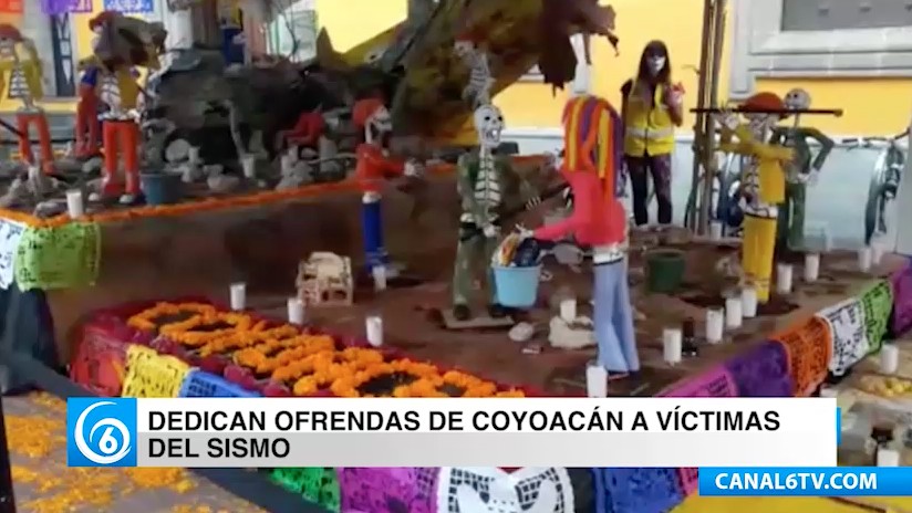 Dedican ofrendas en Coyoacán, a víctimas del sismo del 19/S