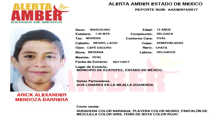 Alerta Amber Estado de México