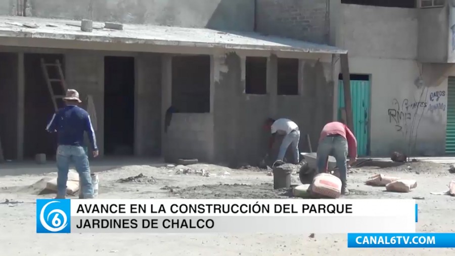 Avance en la construcción del parque jardines de Chalco