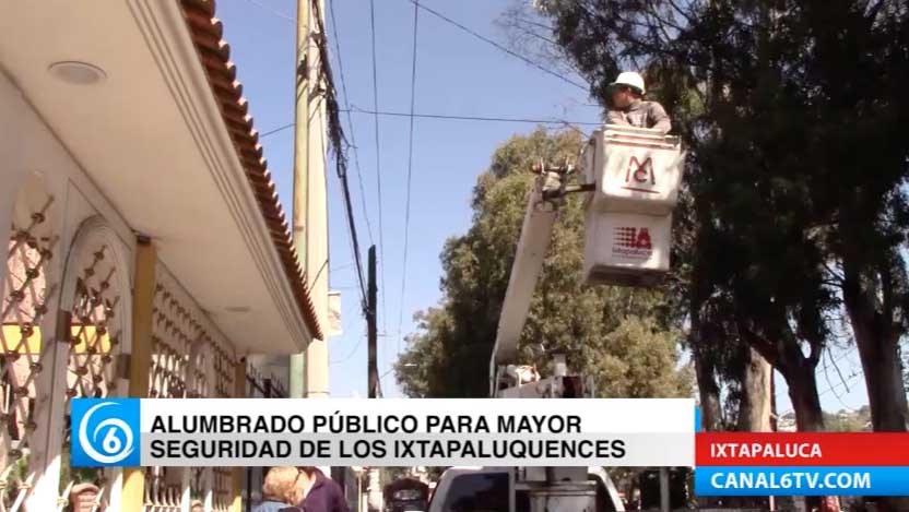 Reparan alumbrado público en la colonia La Huerta del municipio de Ixtapaluca