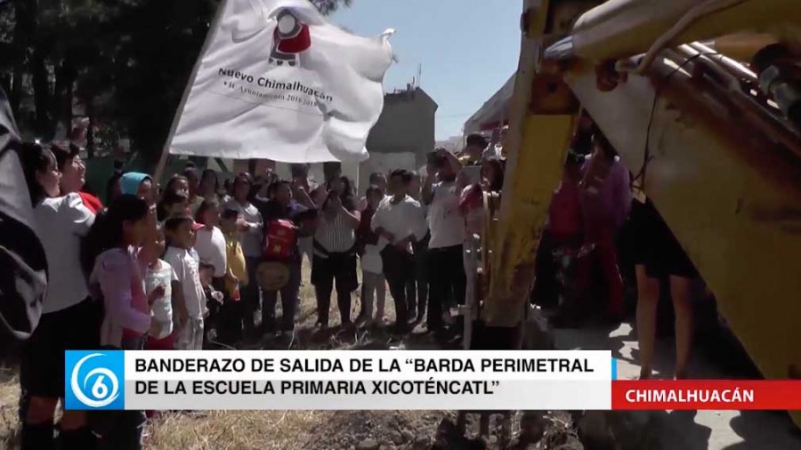 Construyen barda perimetral en primaria Xicoténcatl de Chimalhuacán