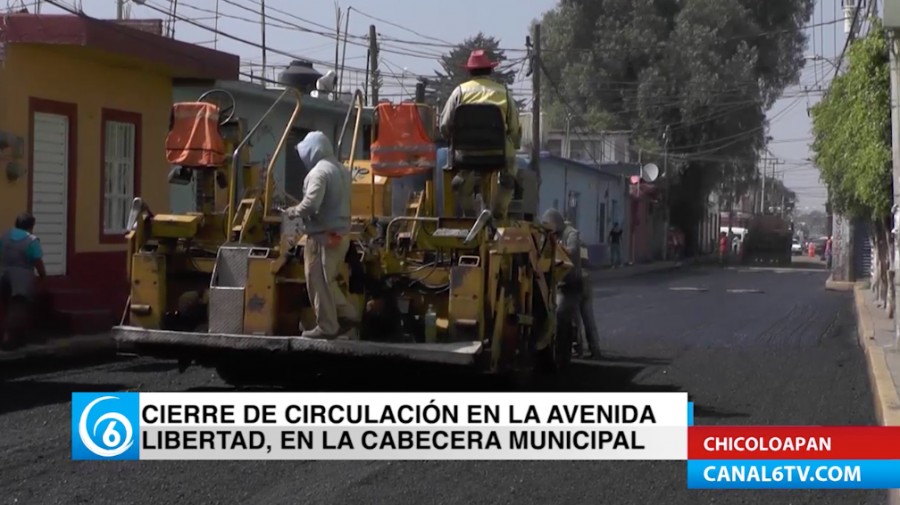 Repavimentación de la calle Libertad en el municipio de Chicoloapan