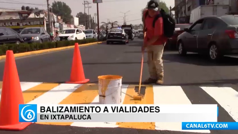 Realizan programa de balizamiento en avenidas de Ixtapaluca