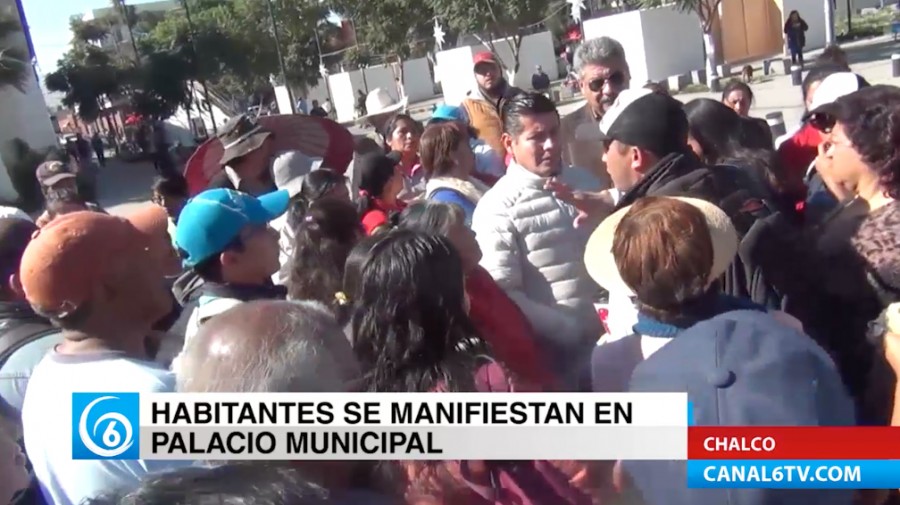 Habitantes de Chalco se manifestaron en palacio municipal por falta de agua