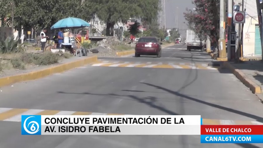 Concluye la pavimentación de la avenida Isidro Fabela en Valle de Chalco