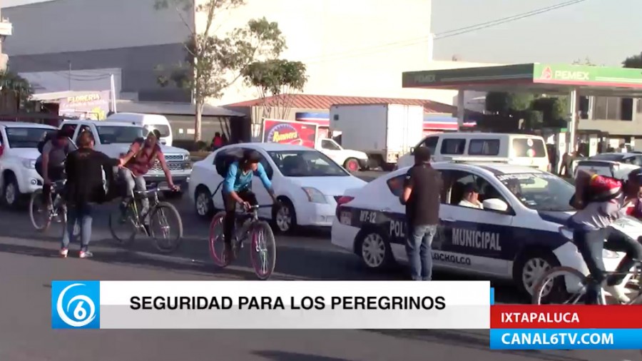 Operativo de seguridad para auxiliar a peregrinos en su paso por Ixtapaluca