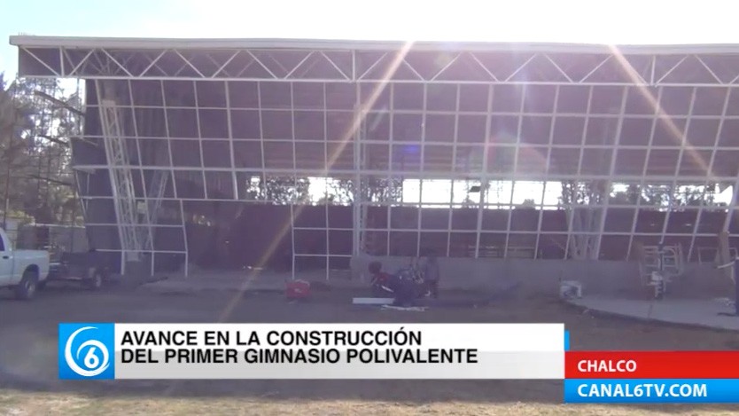 Avanza la construcción del primer gimnasio polivalente en Chalco; obra gestionada por Maricela Serrano y el Movimiento Antorchista