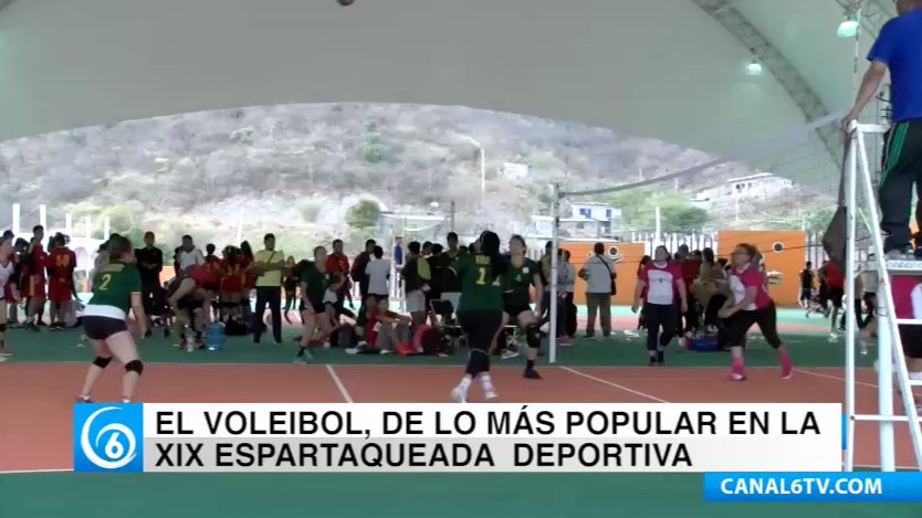 El voleibol, de lo más popular en la espartaqueada de Tecomatlán, Puebla