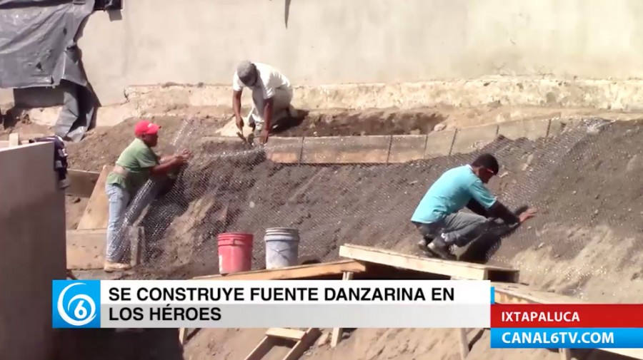 Avanza la construcción de fuente danzarina en Los Héroes, Ixtapaluca