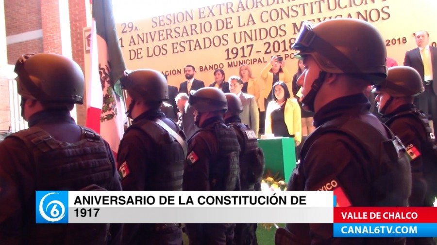 El gobierno de Valle de Chalco realizó acto cívico del Aniversario de la Constitución de 1917