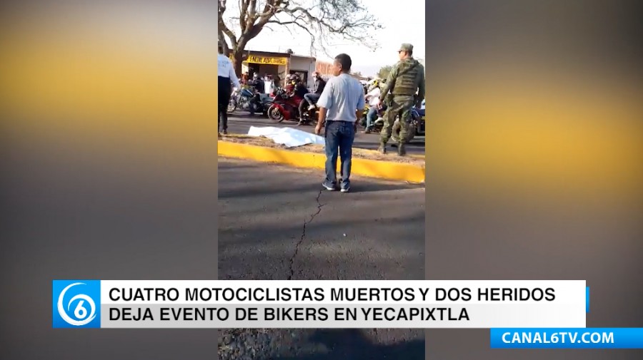 Cuatro muertos y dos heridos deja evento de bikers en Yecapixtla