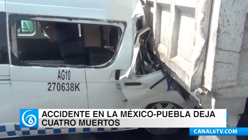 Fatal accidente en la autopista México-Puebla el viernes por la mañana; hay 4 muertos