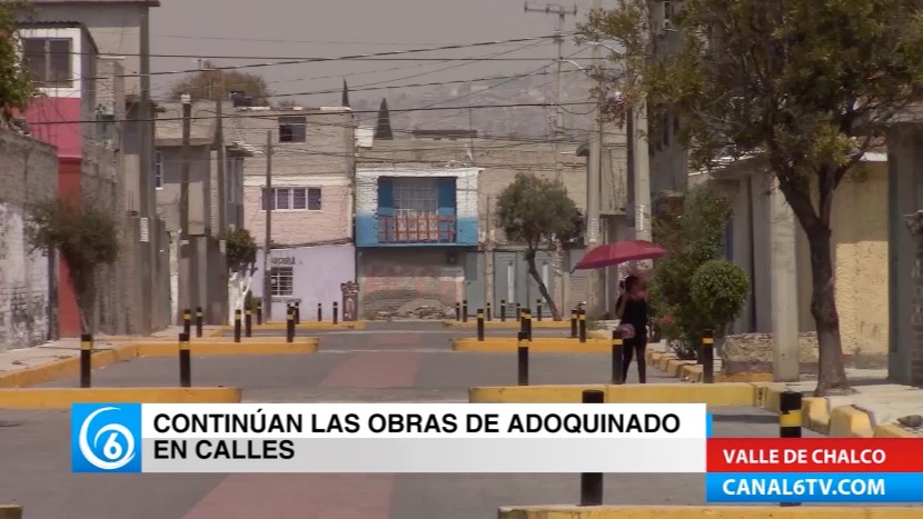 Continúan los trabajos de acoquinamiento y pavimentación de calles de Valle de Chalco