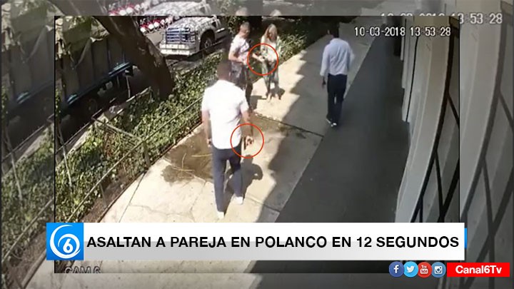 VIDEO: SUJETOS ASALTAN A UNA PAREJA A PLENA LUZ DEL DÍA EN POLANCO