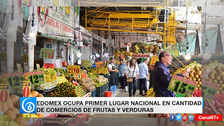 EL EDOMEX ENCABEZA EL PRIMER LUGAR CON MAYOR COMERCIOS DE FRUTAS Y VERDURAS