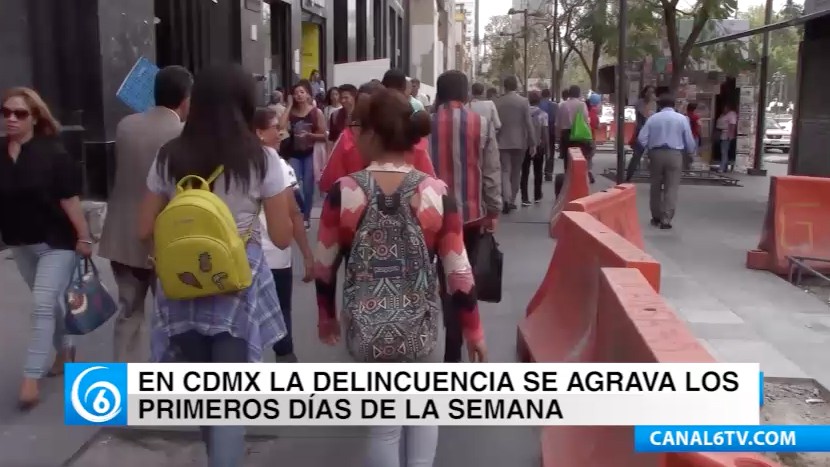 La inseguridad en la CDMX aumenta durante los primeros días de la semana