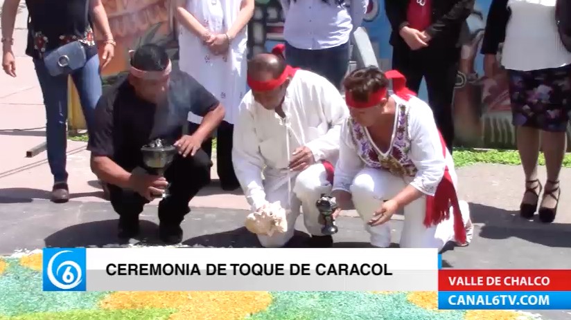 Realizaron la ceremonia del Festival del Toque de Caracol en la explanada de Valle de Chalco