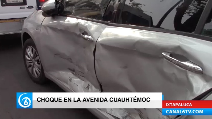 Nuevamente se registra un choque en la avenida Cuauhtémoc, en Ixtapaluca