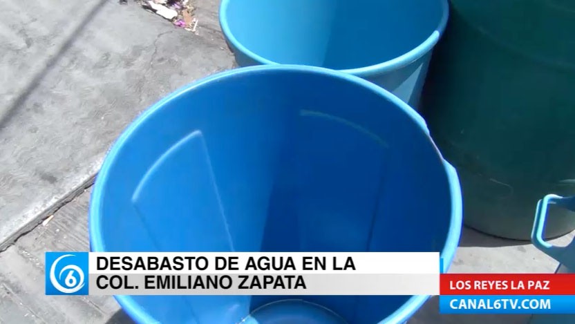 Vecinos de la colonia Emiliano Zapata en Los Reyes La Paz, denuncian desabasto de agua