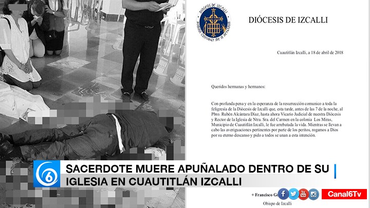 Asesinan a párroco dentro de una iglesia en Cuautitlán Izcalli