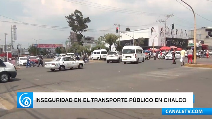 Denuncian incremento de robos en el transporte público de Chalco