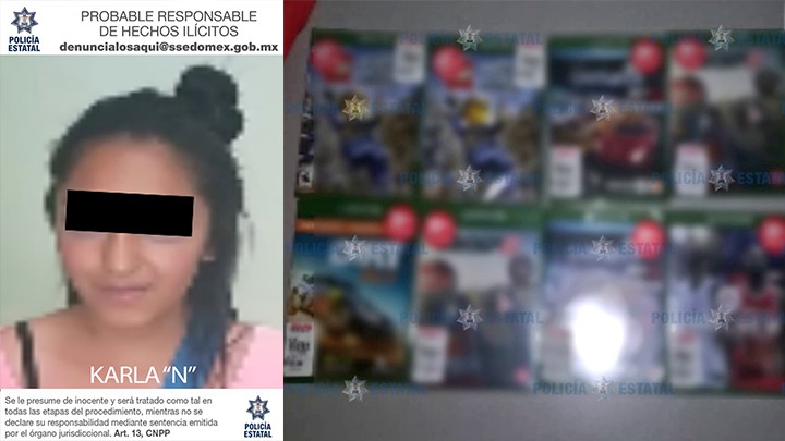 Detienen a una mujer probablemente relacionada con el robo de videojuegos en Naucalpan