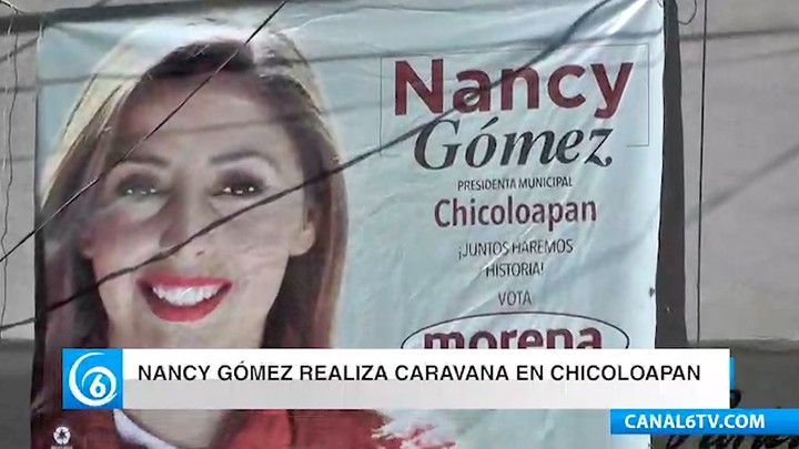 La candidata de Morena para alcaldía de Chicoloapan, Nancy Gómez, realizó caravana por el municipio