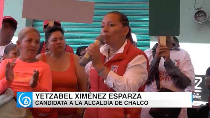 Yetzabel Ximénez, candidata del PRI a presidenta municipal de Chalco, recorrió las calles de la colonia Jardines