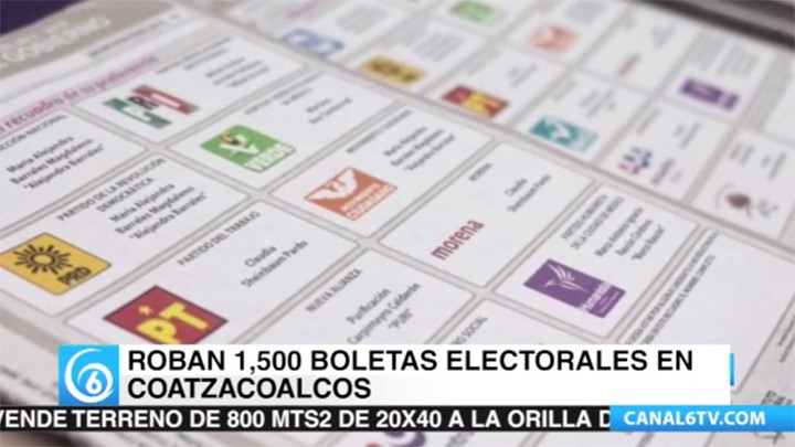 Roban 1,500 boletas electorales en Coatzacoalcos