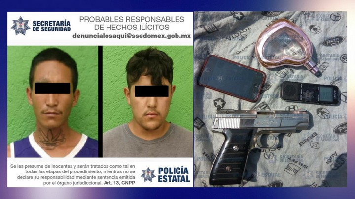 Detienen a dos presuntos delincuentes cuando asaltaban a pasajeros de una comba en Ecatepec