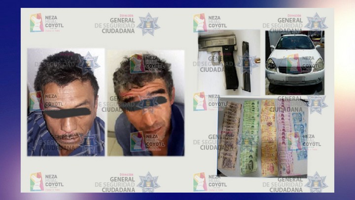 Detienen a dos sujetos por extorsión en mercado de Neza