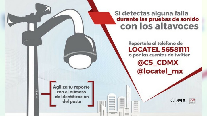 Este lunes inician prueba de audio en alarmas sísmicas de la Ciudad de México