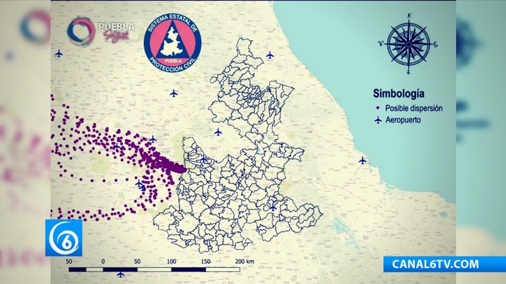 Probabilidad de caída de ceniza en el Edomex