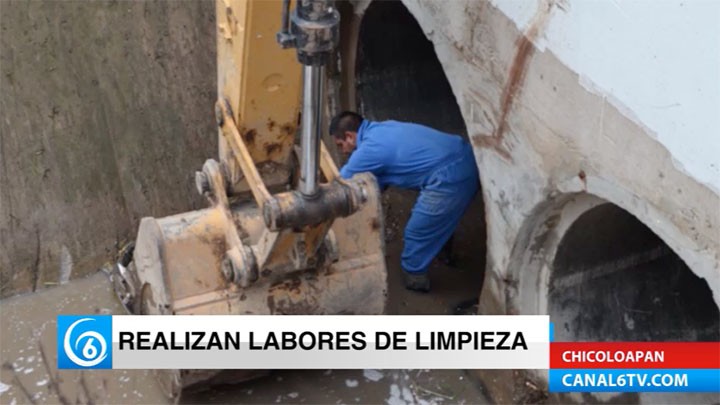 Autoridades de Chicoloapan en coordinación con Odapas realizan labores de limpieza en el municipio