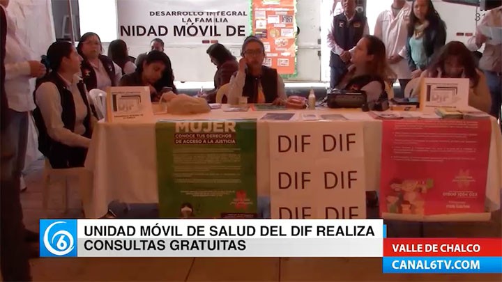 Unidad móvil de salud del DIF de Valle de Chalco, realiza consultas gratuitos