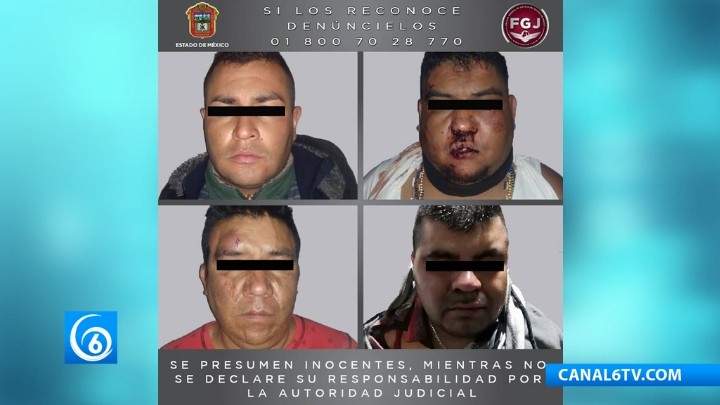 Detienen en Valle de Chalco a cuatro sujetos por un robo con violencia