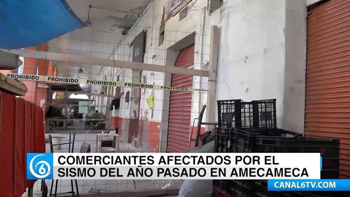 Comerciantes del mercado municipal de Amecameca continúan padeciendo afectaciones del sismo del 19S