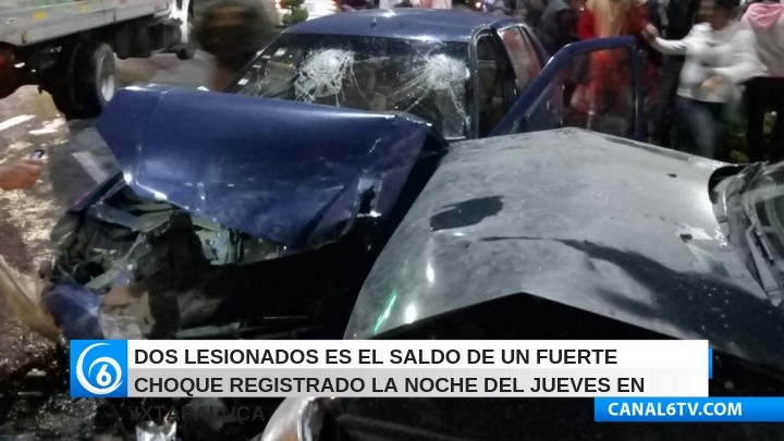 Dos lesionados es el saldo de un fuerte choque registrado la noche del jueves en Ixtapaluca