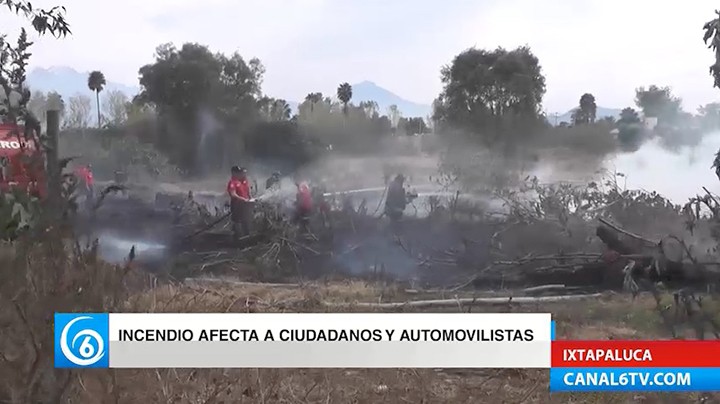 La tarde del miércoles se registró un incendio en la México-Cuautla
